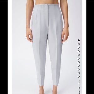 Zara High-waisted Crop Trousers (cream/ivory)